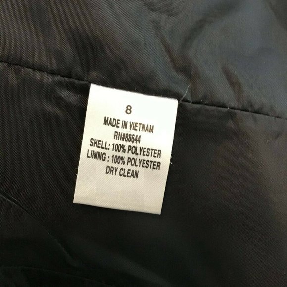 Emily Womens Two Piece Skirt Suit Black Three Button Long Sleeve Size 8 - Picture 5 of 10